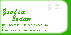 zsofia bodan business card